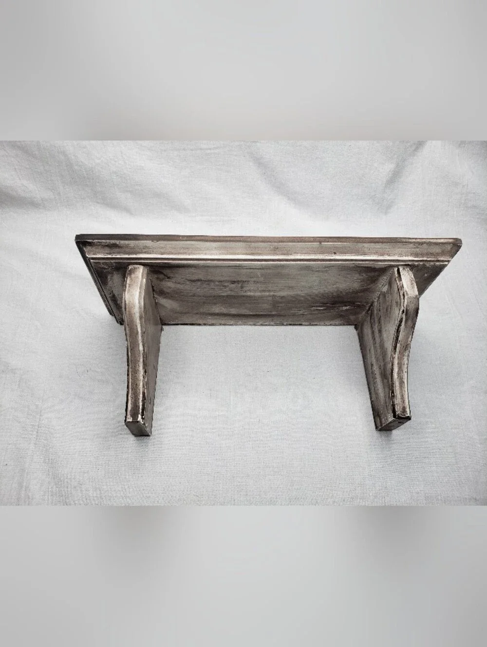 Small Wood Wall Shelf Haunted Brown Drip On White 12 Inches Long